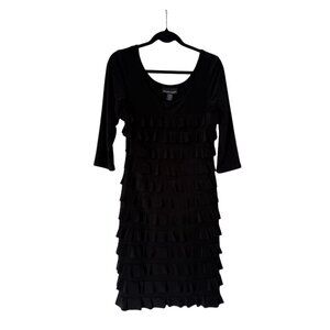 👗 Black Layered Ruffle Dress | Frank Lyman | Great Condition